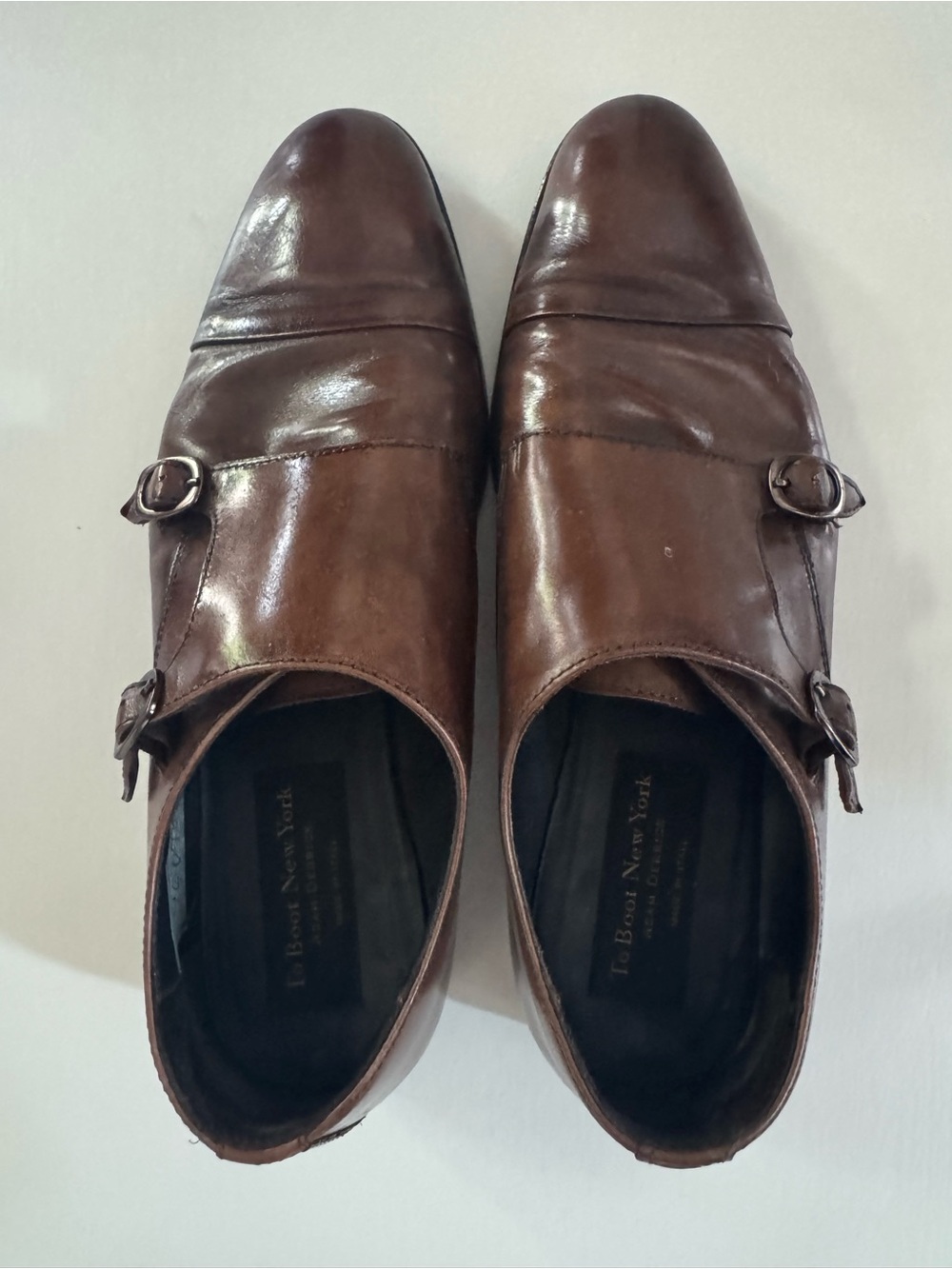 To Boot Brown Double Monk Strap Leather Shoes